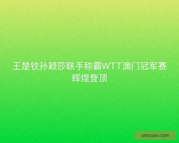 王楚钦孙颖莎联手称霸WTT澳门冠军赛辉煌登顶 王楚钦孙颖莎联手称霸WTT澳门冠军赛辉煌登顶