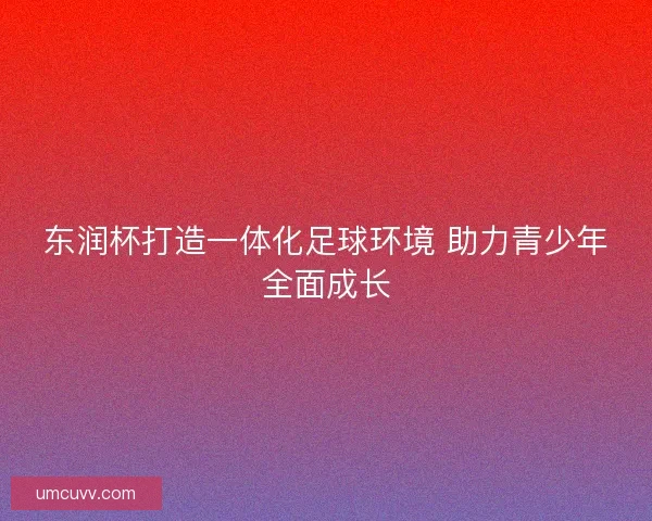 东润杯打造一体化足球环境 助力青少年全面成长